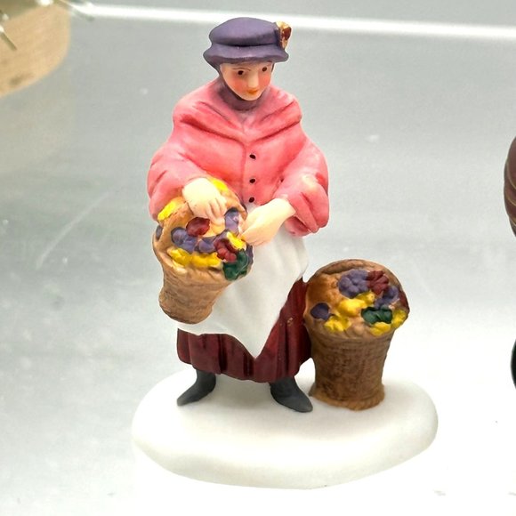 Dept 56 Chelsea Market Flower Monger & Cart Heritage Village  Vintage Department 56 Heritage Village Chelsea Market Flower Monger Cart 58157